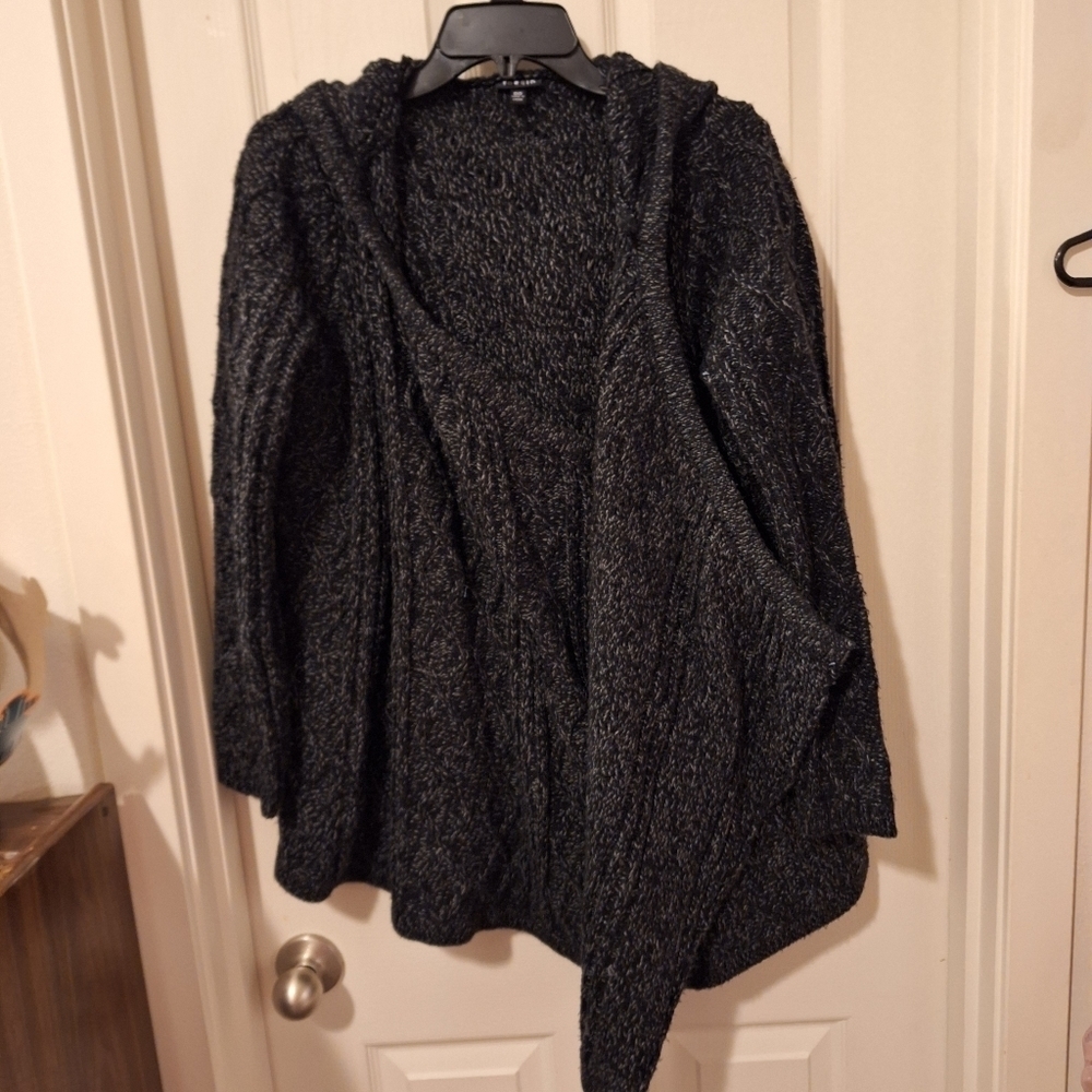 torrid Black Marled Hooded Cardigan Sweater